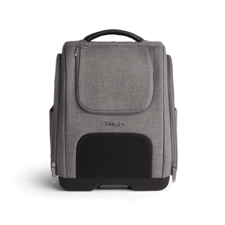 A Kamella Pet Backpack and Car Seat, in flint, from the front
