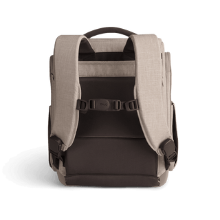 A Kamella Pet Backpack and Car Seat, in fawn, from the back