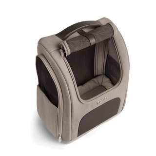 A Kamella Pet Backpack and Car Seat, in fawn, from the top