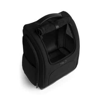 A Kamella Pet Backpack and Car Seat, in onyx, from the top