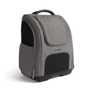 A Kamella Pet Backpack and Car Seat, in flint, from a side angle