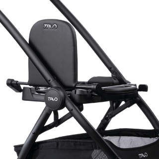 A close up of the Adapter for Hendrick Pet Car Seat attached to the Roscoe Stroller frame