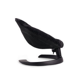 a side view of the shell pet bed in the fashion onyx