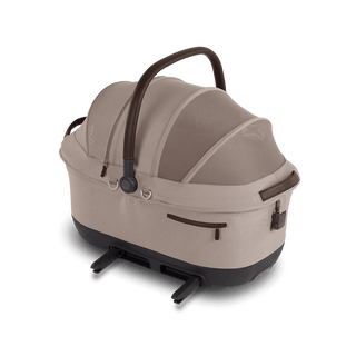 Maeve iso6x pet car seat in the tawny fashion shown from the side with its integrated ISOFIX latches out