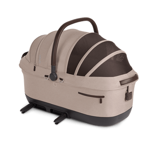 Maeve iso7x pet car seat in the fawn fashion shown from the side with its integrated ISOFIX latches out