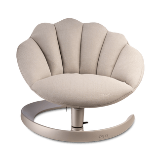 The shell seat pad in fawn showing entire seat complete with stand