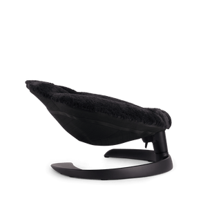 a side view of the shell pet bed fully reclined in the fashion onyx