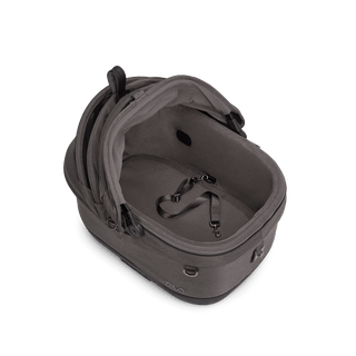 Maeve iso5x pet car seat in the ashen fashion shown from above with the mesh mattress pad
