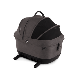 Maeve iso5x Wind pet car seat in the ashen fashion shown from the side with its integrated ISOFIX latches out