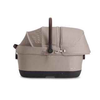 Maeve iso6x pet car seat in the tawny fashion shown from the front with its Side Impact Protection Guard attached
