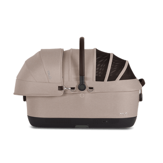 Maeve iso7x Wind pet car seat in the tawny fashion shown from the front with its Side Impact Protection Guard attached