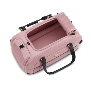 Dupree II pet car seat in the sakura fashion shown from the top showing the top window unzipped