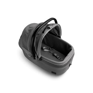 top view of gray medium pet car seat with all mesh canopy open and short leash with mesh gray liner