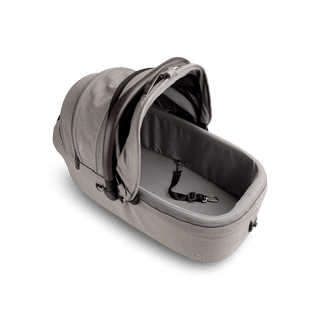 top view of beige large pet car seat with canopy open and short leash with beige liner