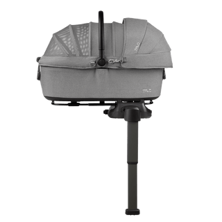side view of gray large pet car seat on base with extended load leg and side impact protection