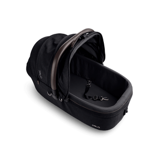 top view of black large pet car seat with canopy open and short leash with black liner