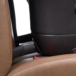 Crash tested pet car seat latches connecting to vehicle bench